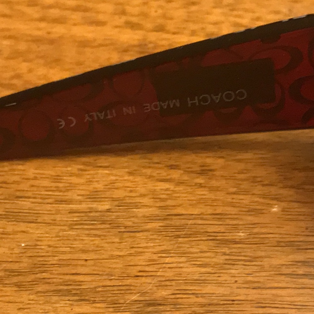 Coach Red/Burgundy & Silver Signature C Sunglasses with Brown Signature C Case - Picture 7 of 14